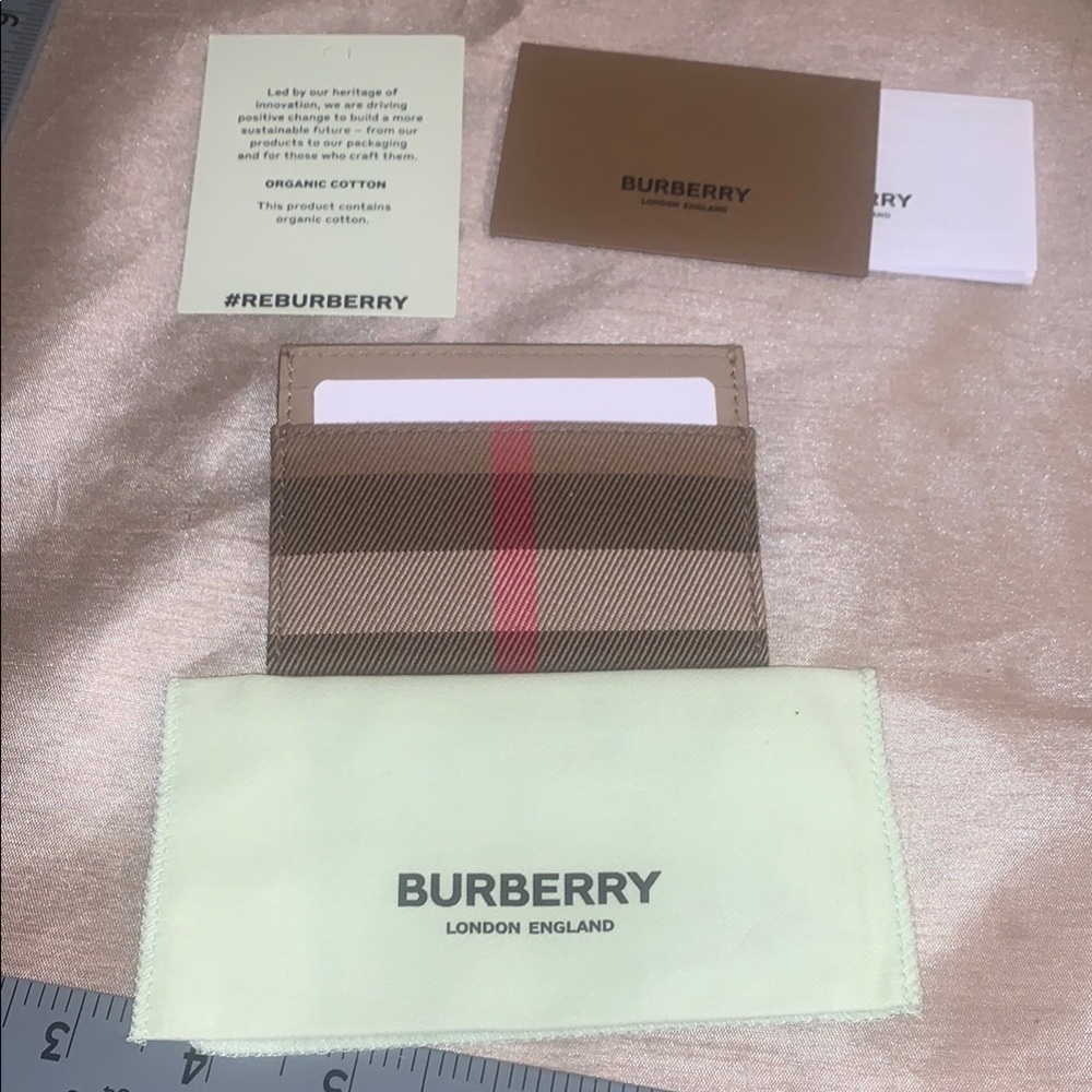 Burberry Brown Card Holder with Classic Design NWT Authentic